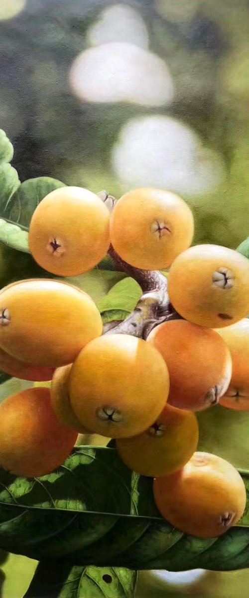 Still life:Loquats on the branches by Kunlong Wang