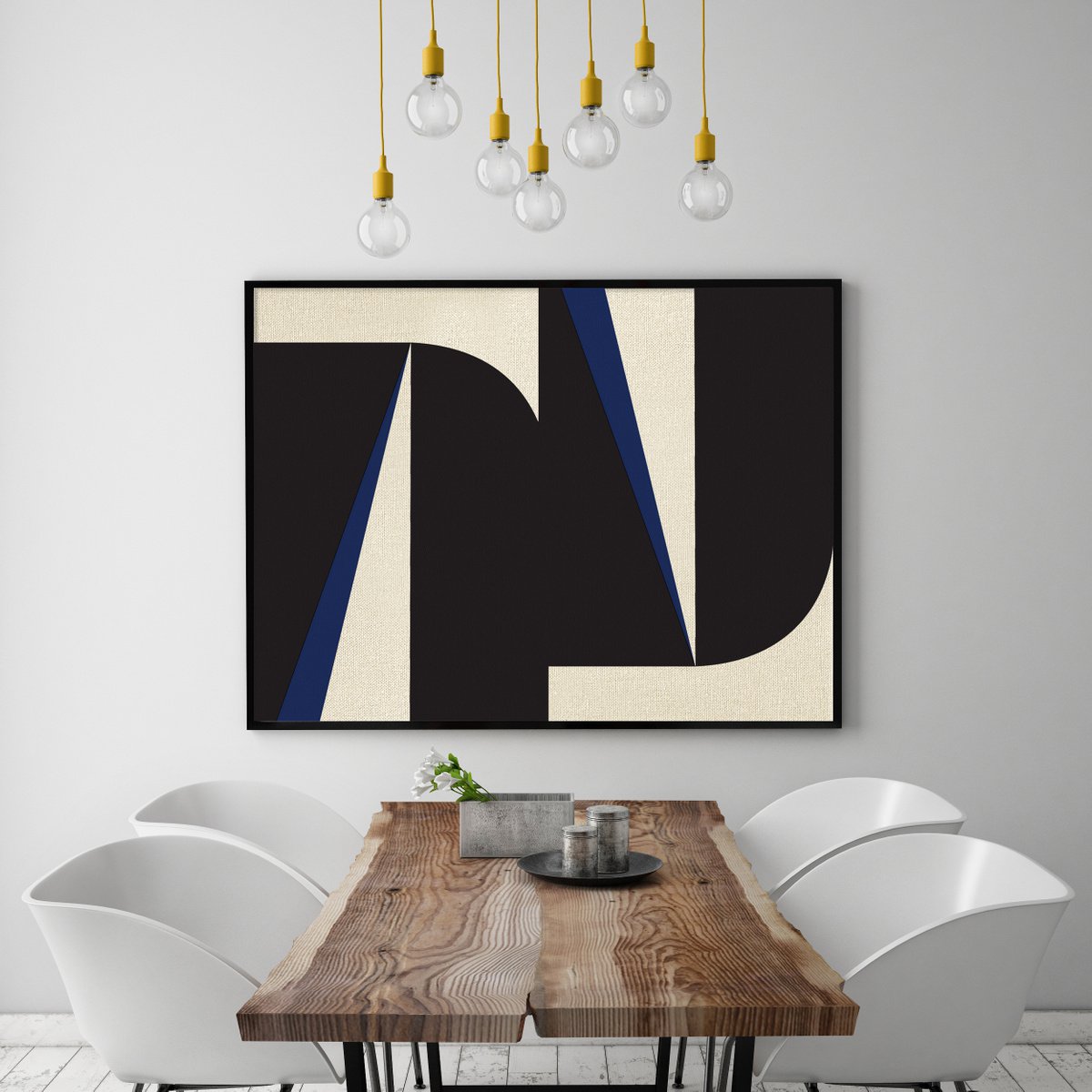 Abstract Blue Graphic No. 1 - 30 x 40 by Nicolette Capuano