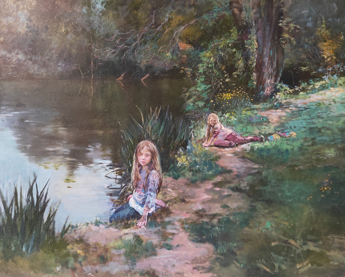 Two Sisters on a small pond  by Olga Tsarkova by Olga Tsarkova