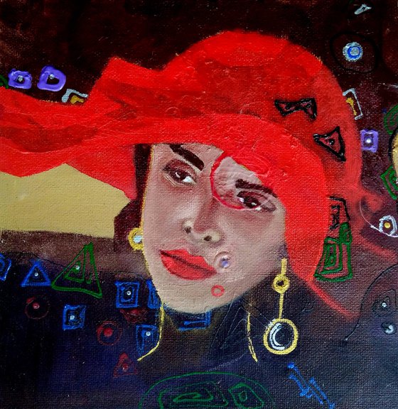 Mary, Woman Portrait Red Hat