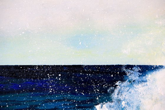 Magic ocean splashes. Original oil painting on canvas