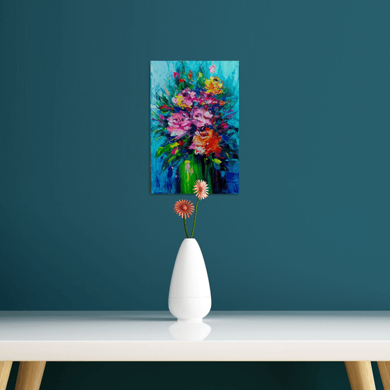 Abstract bouquet with roses