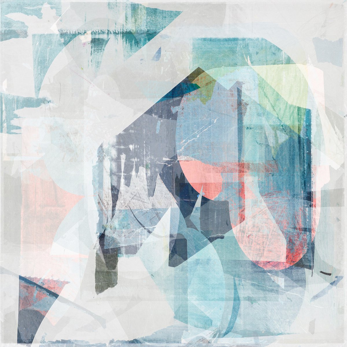 Abstract Limited Edition Print By The Most Active, 17 X 17", Can You Help Me No 3, Original Artwork