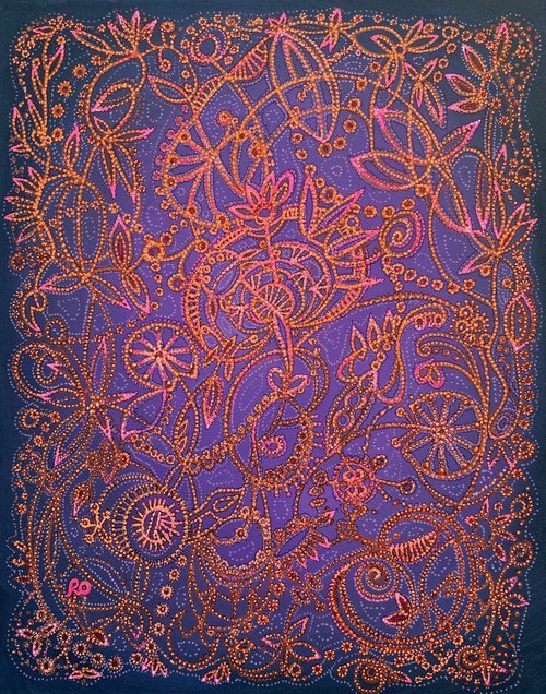 Orange lace patterns by Olga Rokhmanyuk | ROArtUS