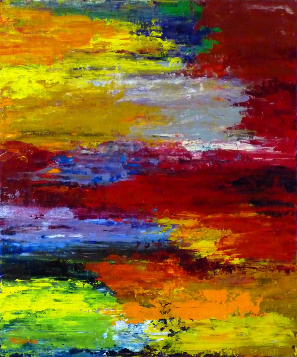 Abstract Oil Painting By Rebecca Coleman, 12 X 14", Sorcery#3, Original Artwork