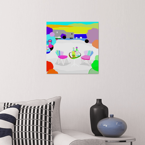 The most comfortable looker (pop art, landscape)