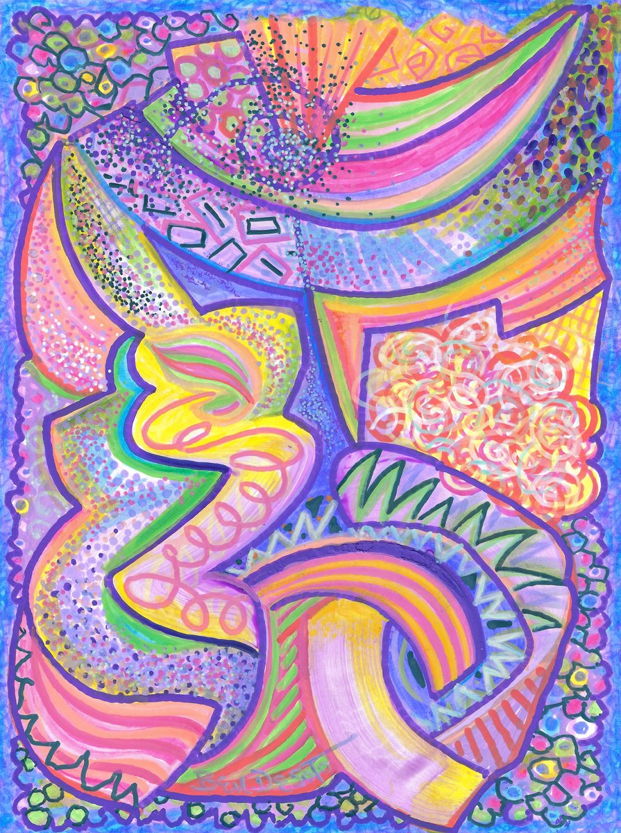 Abstract Acrylic Painting By Ben De Soto, 9 X 12, Abstract De Soto #3, Original Artwork