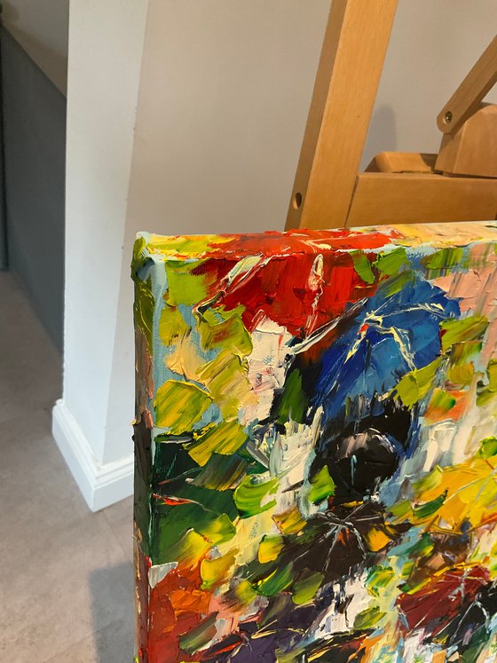 Spring umbrellas. Color mood