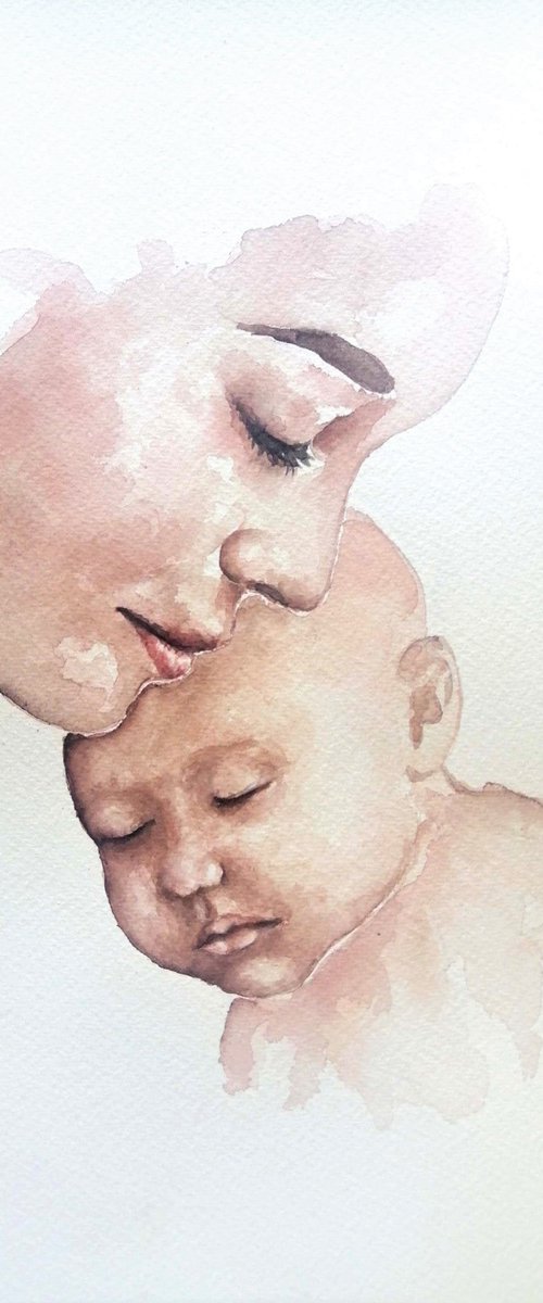 Maternal love XI by Mateja Marinko
