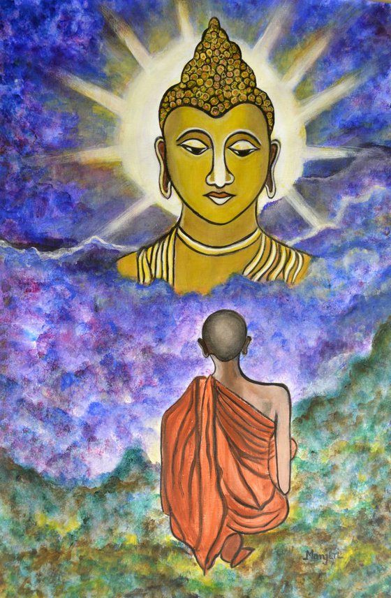 Awakening the Buddha within. A spiritual painting