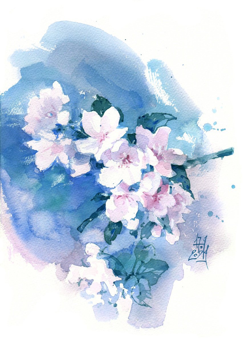 Impressionistic Botanical Painting By Ksenia Selianko, 8 X 12", Spring Gardens. Eternity, Original Artwork