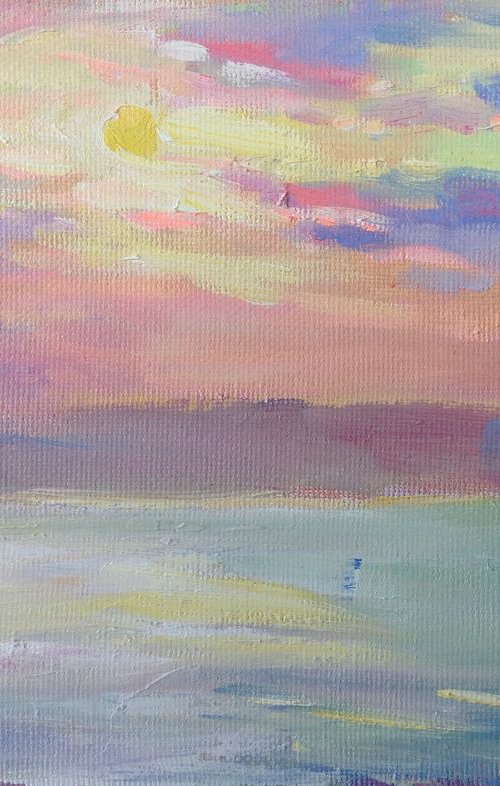 Sea sunset warm colors etude island by Nataliia Nosyk