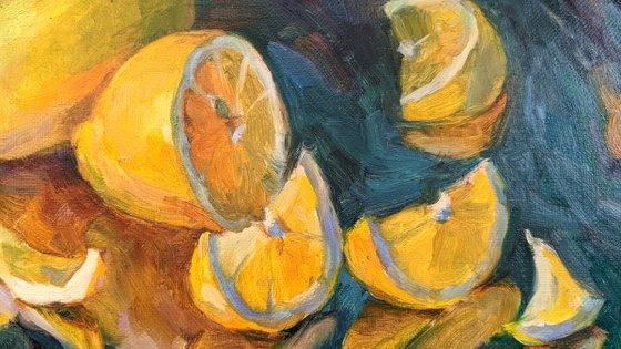 Lemons (from the series "Citrus fruits on a mirrored tray")