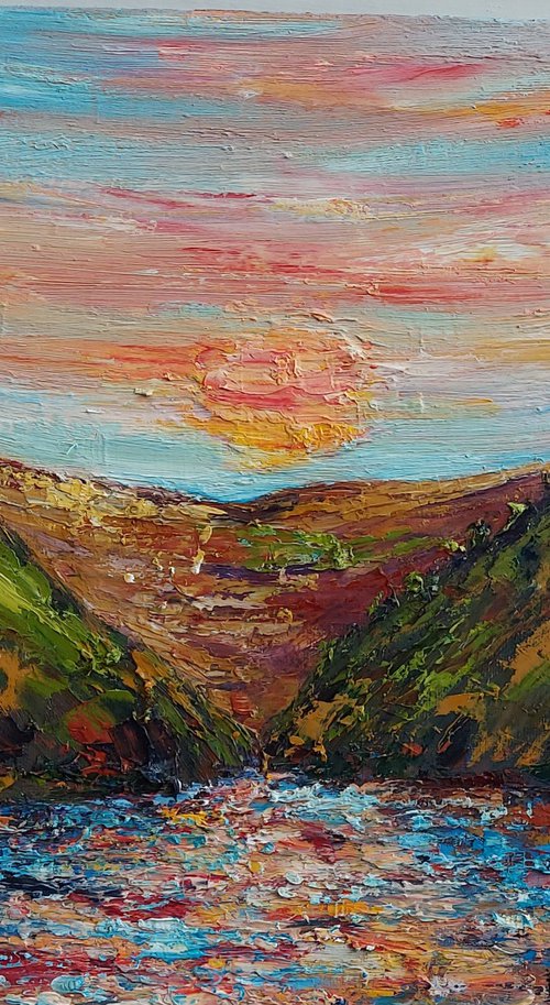 Sunset sky over Glendalough, Wicklow Ireland by Niki Purcell