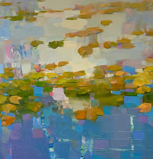 Waterlilies, Original oil painting, Handmade artwork, One of a kind by Vahe Yeremyan