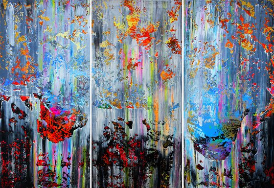 150x100cm. / Abstract triptych / Abstract 123