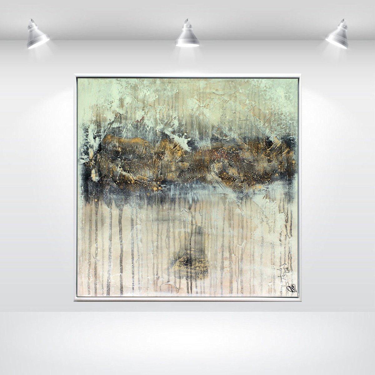 Abstract Acrylic Painting By Edelgard Schroer, 29 X 29, Leaving Paris, Original Artwork