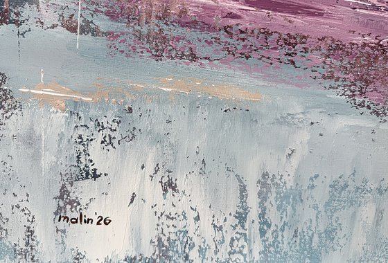 Veil Between Horizons- Blue pink Landscape