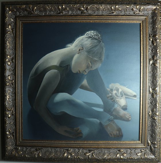 Behind the Show, Portrait of a Dancer, Ballet,  Ballerina, Young Dancer Painting