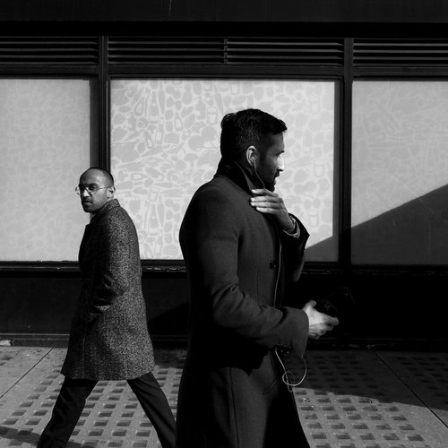 Men In Streets - Black And White London Street Photography Print, 12x12 Inches, C-Type, Unframed by Amadeus Long
