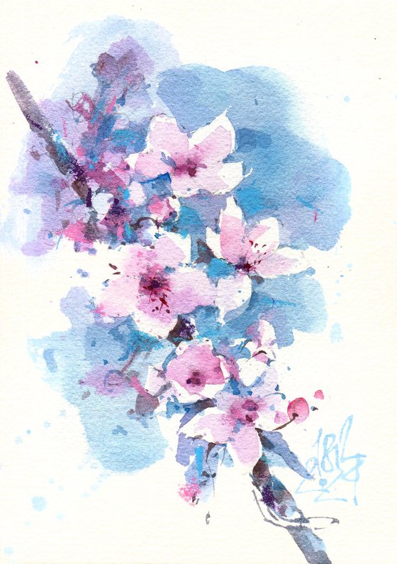 branch flowering tree sketch