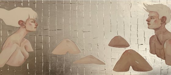 There is a silence between them 110x40 cm