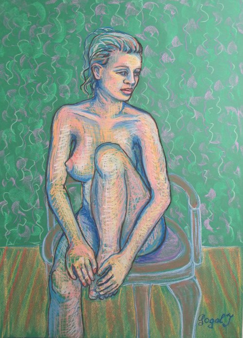 Girl on a chair - Female Nude by Julia Gogol