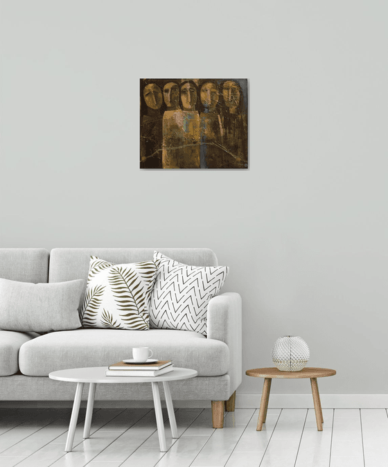 Women's Life Road (Acrylic painting, 50x60cm, ready to hang)