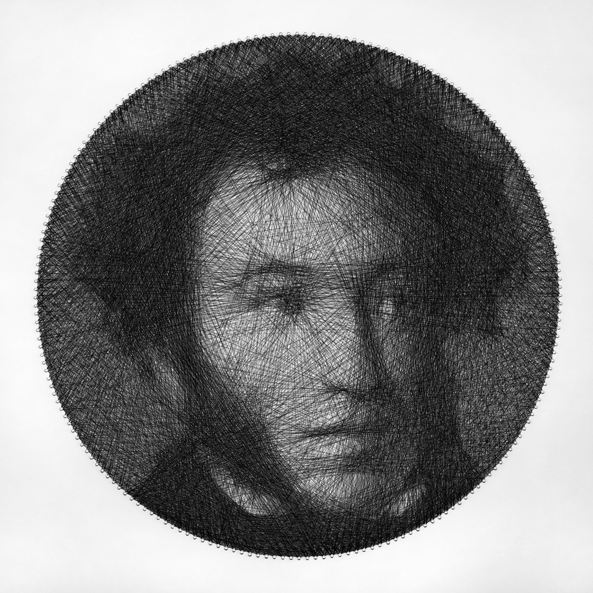 Alexander Pushkin string art portrait by Andrey Saharov
