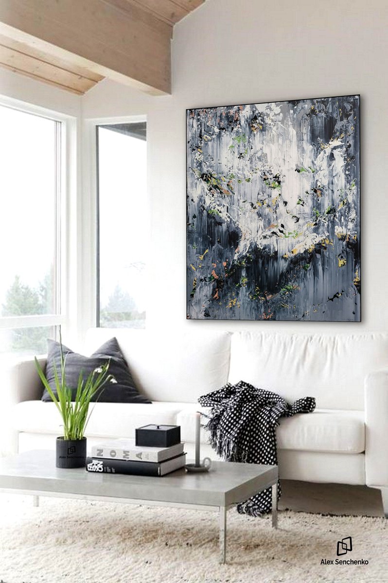 Abstract Acrylic Painting By Alex Senchenko, 39 X 47, Abstract 22131, Original Artwork