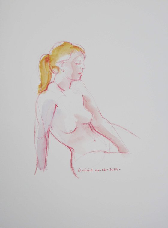 seated female nude