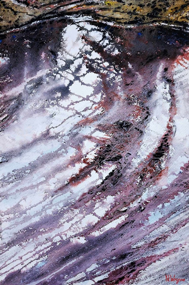 Impressionistic Abstract Watercolour By Neil Wrynne, 15 X 22", Forbidden Things, Original Artwork