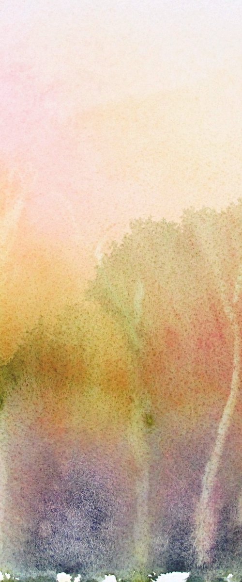 Pink winter landscape by Fabienne Monestier