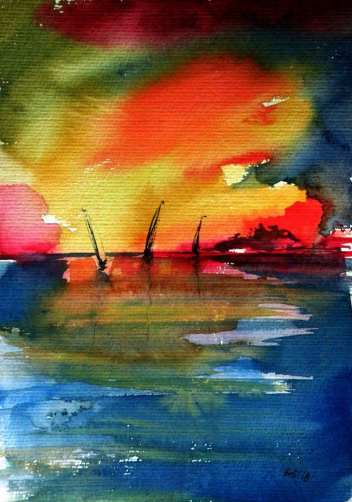 Sunrise at sea by Kovács Anna Brigitta