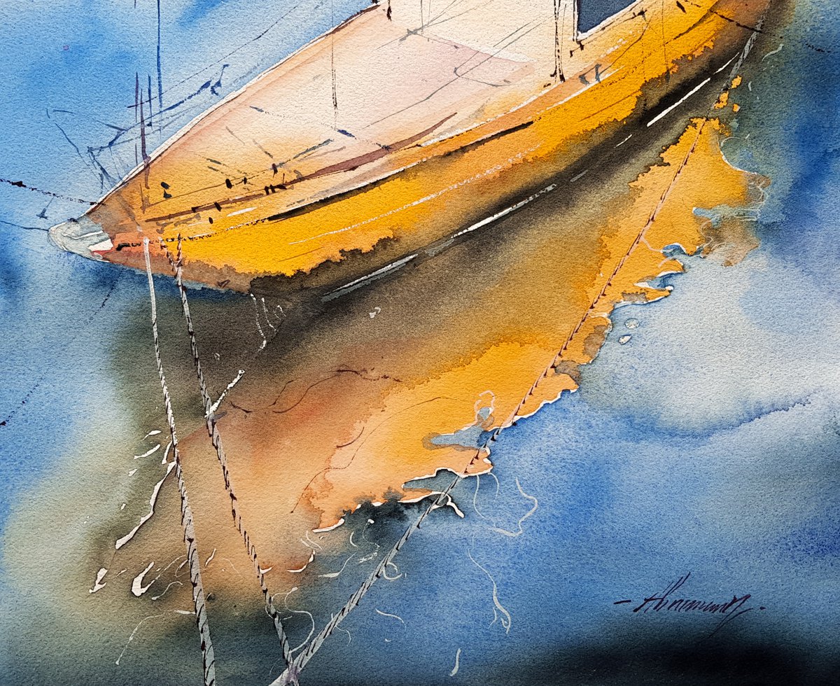 A yellow yacht by Marina Abramova