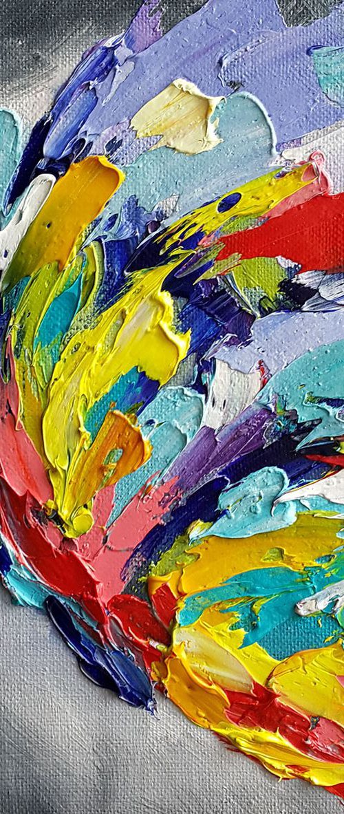 Flight to the sky -  insects, oil painting, butterfly, butterfly art, gift, art, pallete knife by Anastasia Kozorez