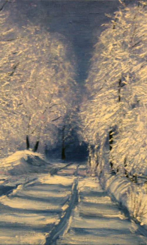 Way home. Winter / ORIGINAL OIL PAINTING by Salana Art / Svetlana Samovarova