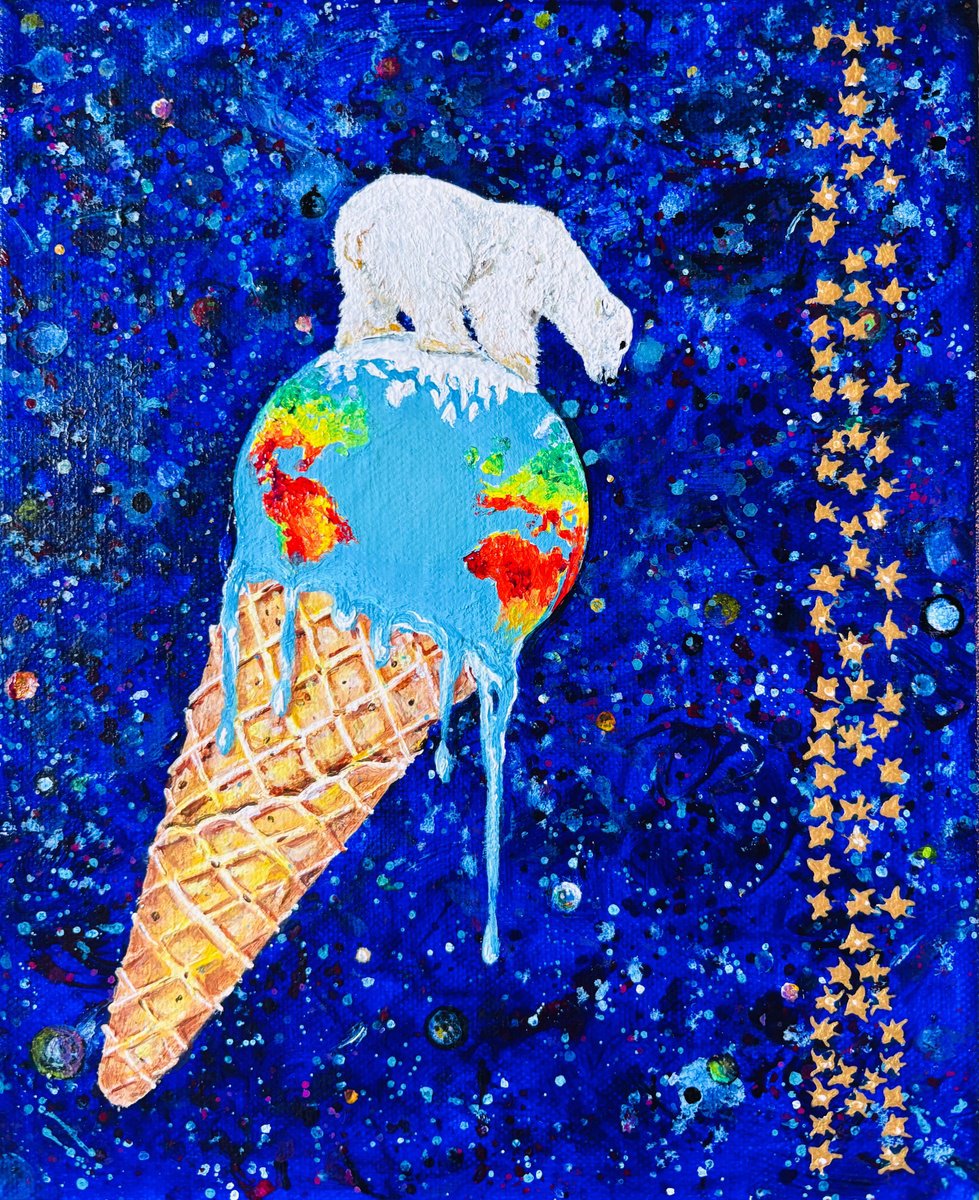 Acrylic Painting , Ice Scream #25 By Lena Smirnova, 9 X 11, Artwork For Sale On Artfinder