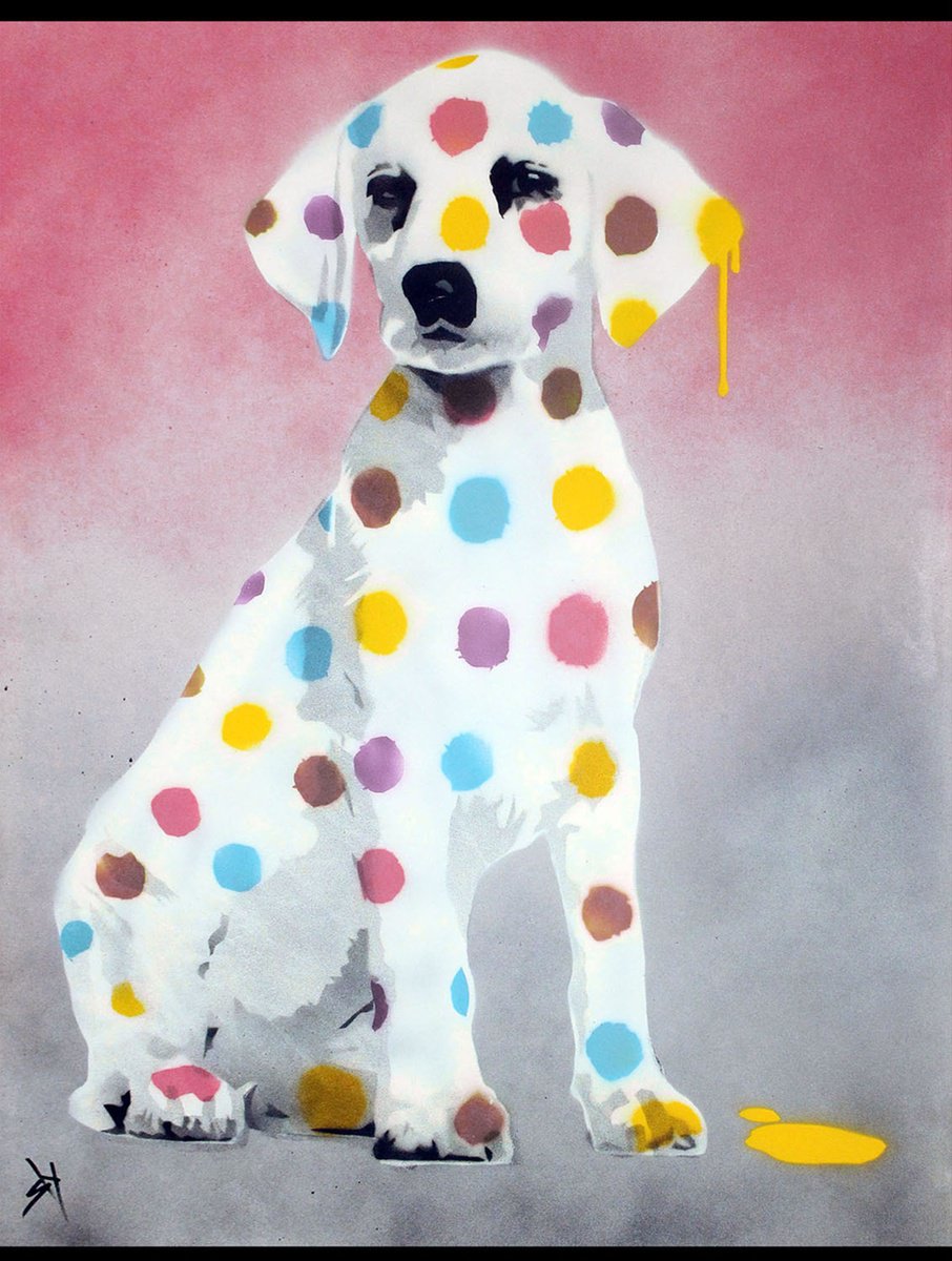 Geometric Abstract Painting By Juan Sly, 22 X 30", Damien