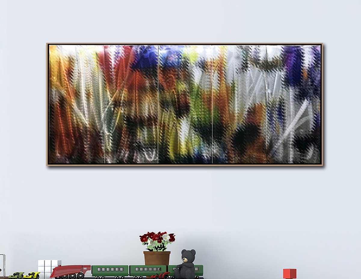 Abstract Painting By Dong Su, 64 X 25, Kaleidoscope Dream, Original Artwork