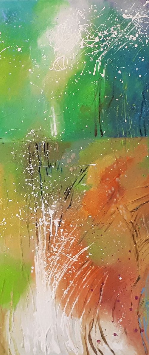 Abstract landscape (100x100cm) by Simon Tünde