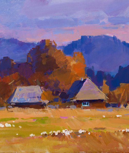 Warm autumn in the Carpathian village by Aleksandr  Kryushyn