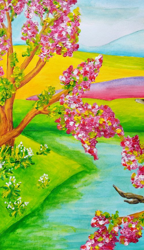 Blossomnig cherry trees by Vamosi Peter