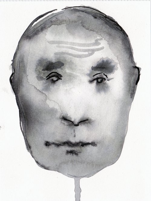 VLADIMIR, EXPRESSIVE INK drawing by Lionel Le Jeune