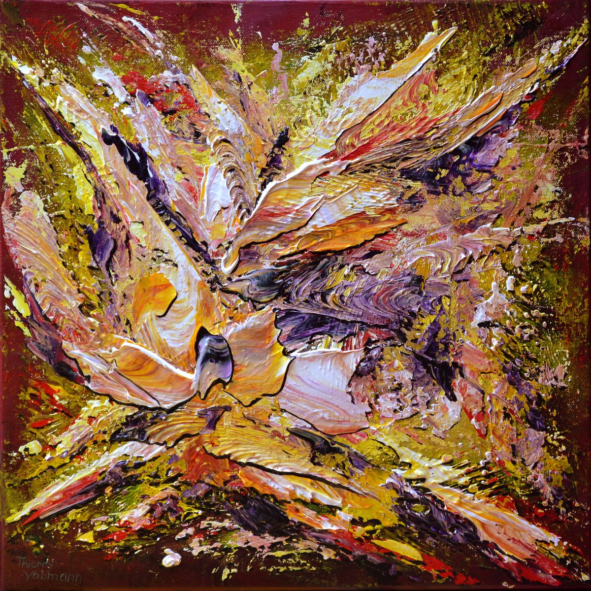 Abstract Acrylic Painting By Thierry Vobmann. Abstract ., 16 X 16", Inner Light, Original Artwork