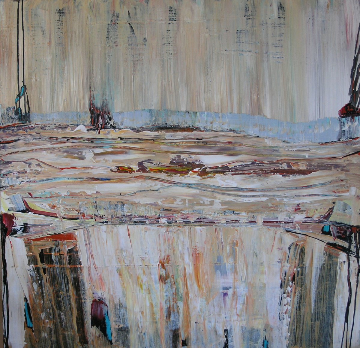 Organic Abstract Acrylic Painting By Loretta Kaltenhauser, 40 X 40", Regeneration, Original Artwork