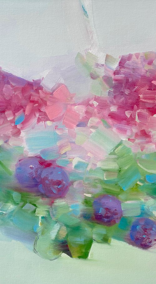 Still Life with Lilacs, Original oil painting, Handmade artwork, One of a kind by Vahe Yeremyan