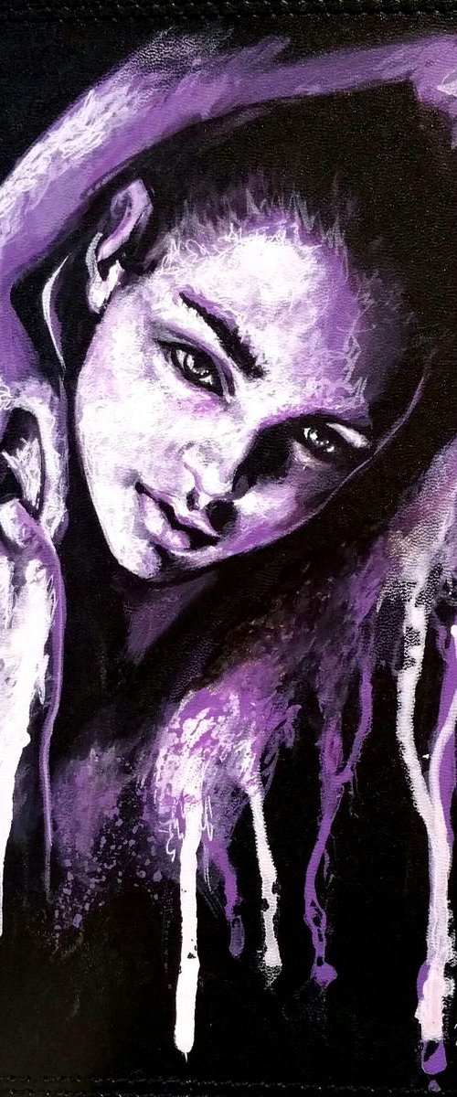 "Cristina" Original   acrylic painting on board 22x29x0.5cm.ready to hang by Elena Kraft