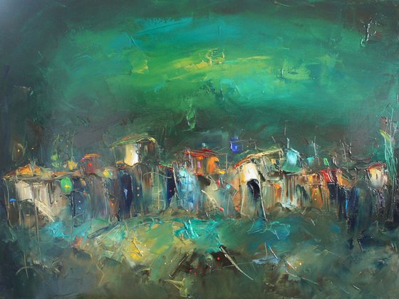 Midnight dialogues , Abstract Landscape painting