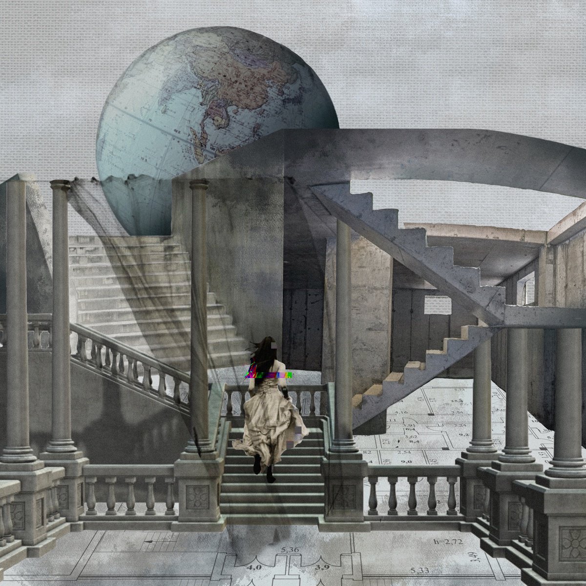 Cityscapes Giclee Print By Delnara El, 28 X 28, Recurring Dream, Original Artwork